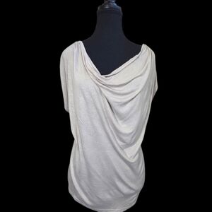 ⭐️H&M Elegant Taupe Shimmer Drape Top Size Med